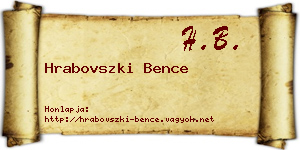 Hrabovszki Bence névjegykártya